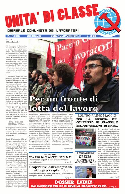 Unità di classe - Giornale comunista dei lavoratori - Maggio 2015