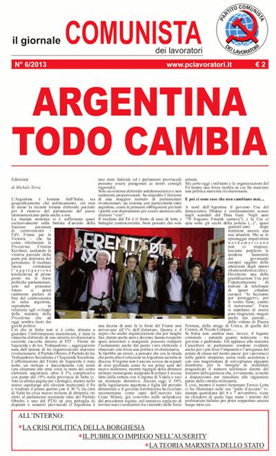 Il Giornale comunista dei lavoratori - Dicembre 2013