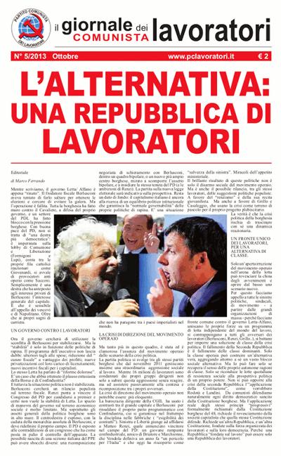 Il Giornale Comunista dei Lavoratori - Ottobre 2013